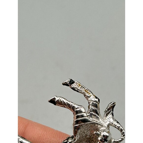 Vintage Ciner Zebra Donkey Brooch with Crystal Rhinestones & Green Accents - Picture 6 of 7